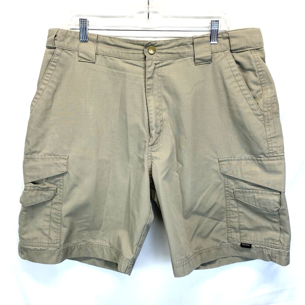 Tru Spec Cargo Shorts Men's 38 Beige Tactical Original Workwear Adjustable Waist